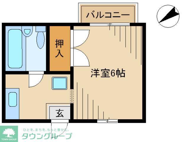 ベルシオンカーサ(1K/2階)の間取り写真