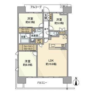 プラウドシティ塚口マークスカイ(3LDK/14階)の間取り写真