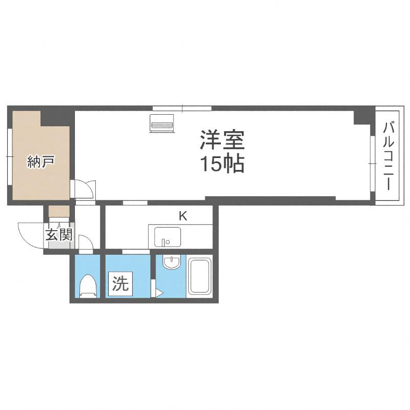 ラフォーレ山鼻(1SK/7階)の間取り写真