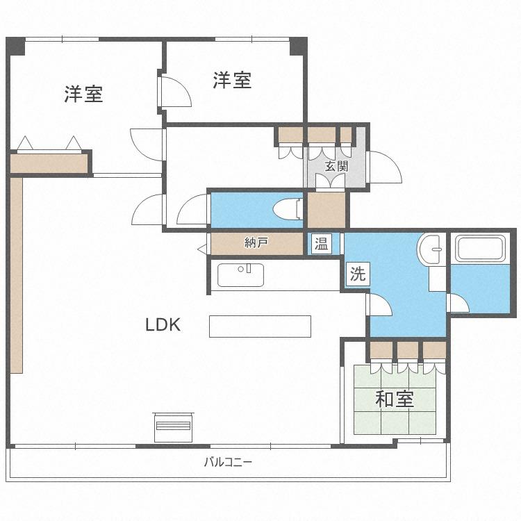 シーアイマンション円山西棟(3LDK/14階)の間取り写真