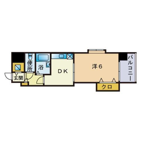 クロスステージ博多駅前(1K/9階)の間取り写真