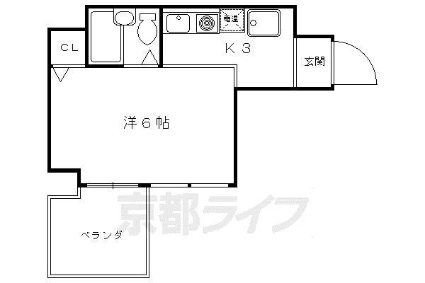 GLOIRE烏丸五条(1K/4階)の間取り写真