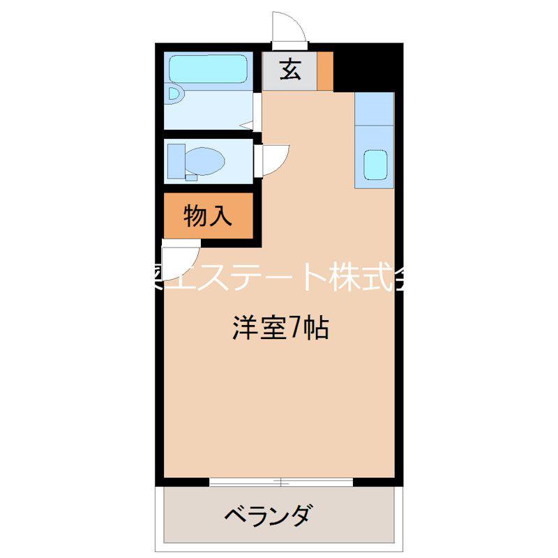 ロウタスビル(ワンルーム/3階)の間取り写真