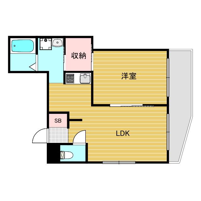 サンハイム吉見(1LDK/2階)の間取り写真