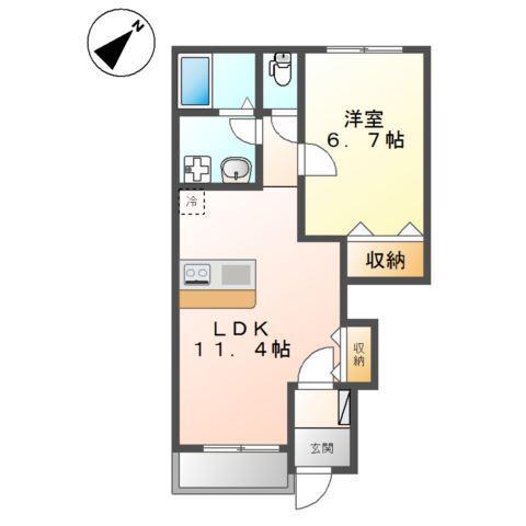 コンフォース(1LDK/1階)の間取り写真