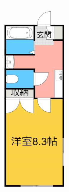 サンエイハイツ(1K/1階)の間取り写真