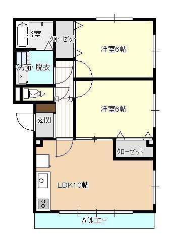ネオファミール(2LDK/1階)の間取り写真