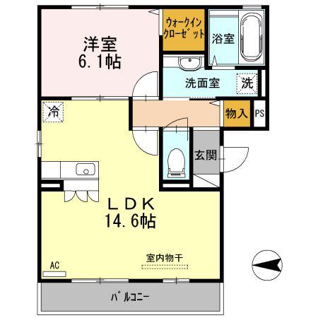 メゾン・ド・コリーヌ(2DK/2階)の間取り写真