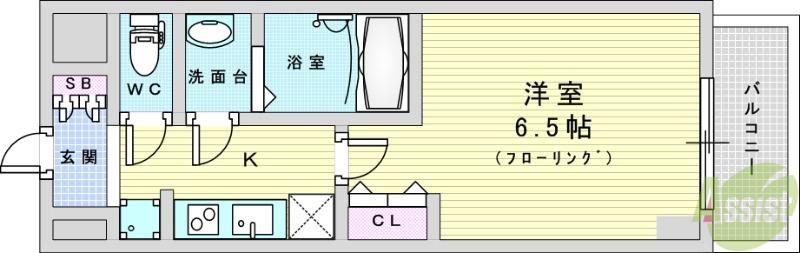 アルティザ江坂(1K/8階)の間取り写真