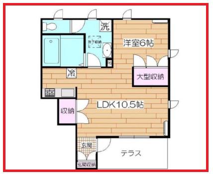 ティーアンドケーとねり(1LDK/1階)の間取り写真