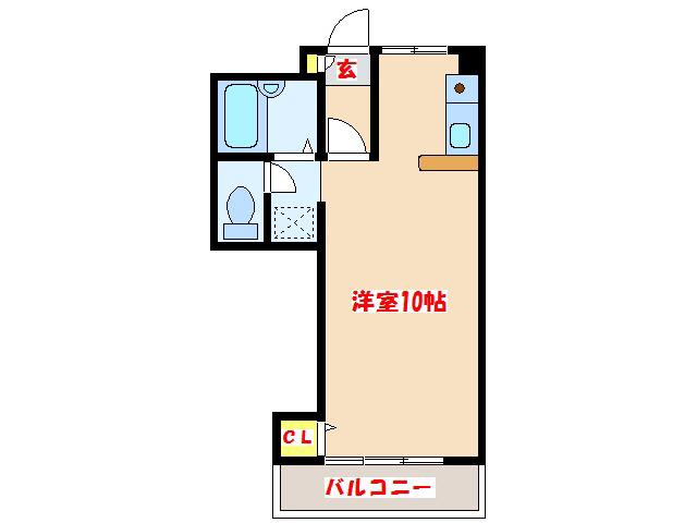 ラフォーレ平佐(ワンルーム/1階)の間取り写真