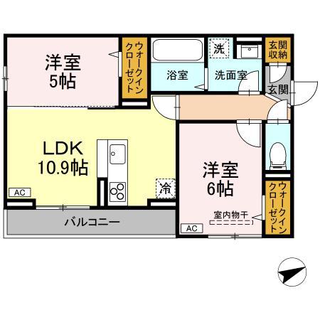 D-RESIDENCE川口B(2LDK/3階)の間取り写真