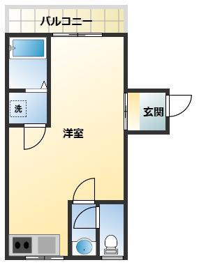 コーポひずる(ワンルーム/1階)の間取り写真