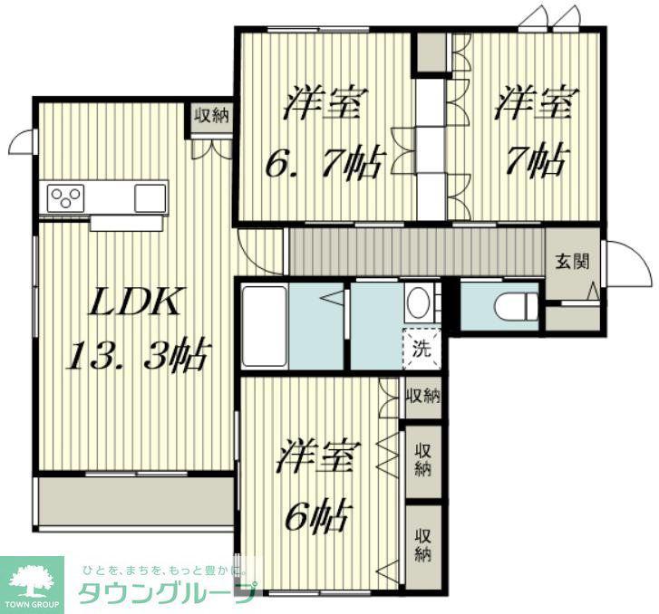 ラムール・ド・センケイ(3LDK/3階)の間取り写真