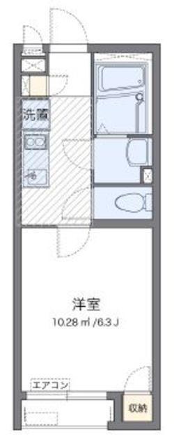 クレイノ元三如如(1K/2階)の間取り写真