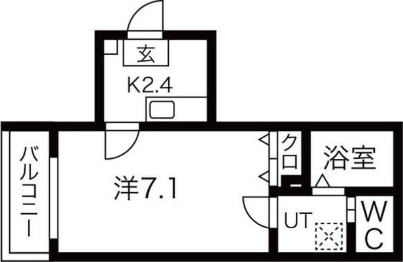 ADDICT向山(1K/2階)の間取り写真