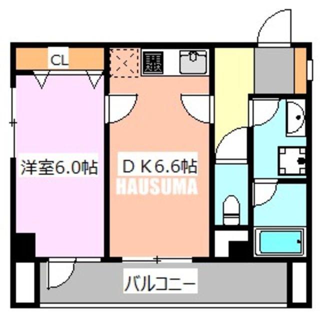 友泉巣鴨ビル(1DK/7階)の間取り写真