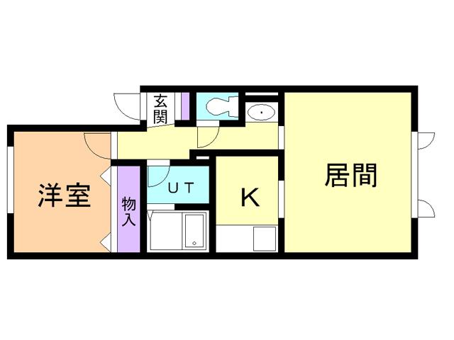 フジナカコーポ(1LDK/2階)の間取り写真