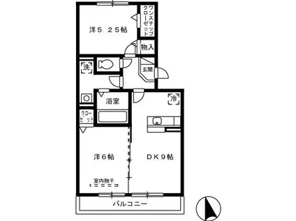 グランド・デューク(2LDK/1階)の間取り写真