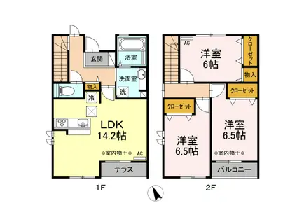 エルブルース(3LDK/1階)の間取り写真