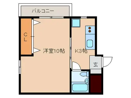 上野ハイツ(1K/5階)の間取り写真