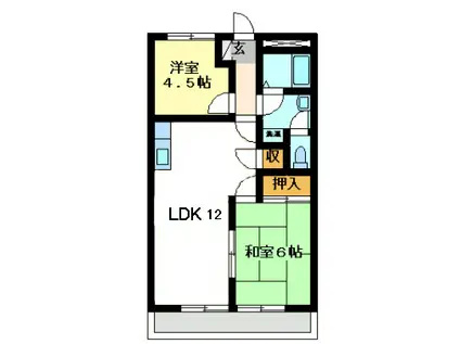 ストーンパレス(2LDK/2階)の間取り写真