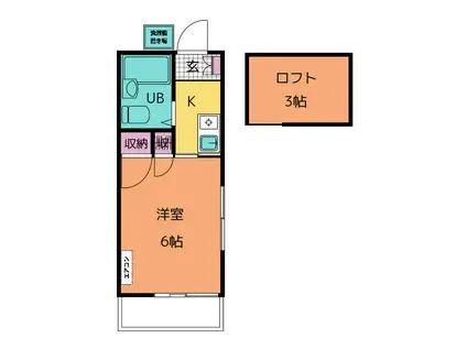 ノーブルハウス(1K/2階)の間取り写真