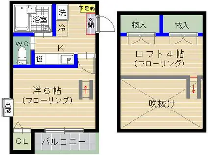 エムビルニュー雅(1K/1階)の間取り写真