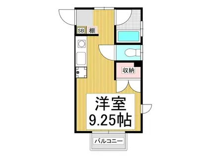 経塚ハイツ(ワンルーム/2階)の間取り写真