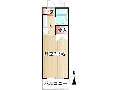 プルニエールひかり(1K/2階)の間取り写真