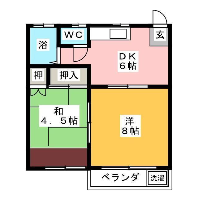 メゾン笹ノ台(2DK/1階)の間取り写真
