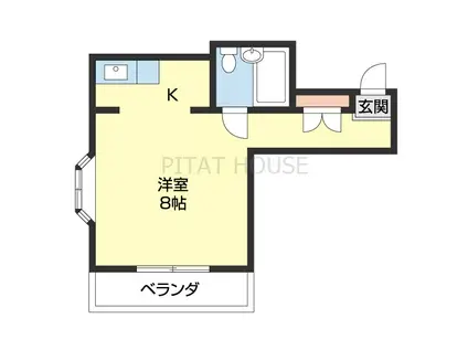 コーポホワイト名草(ワンルーム/2階)の間取り写真