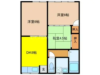 平野アパート(3DK/1階)の間取り写真