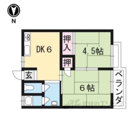 三丁目ハイツ(2DK/2階)の間取り写真