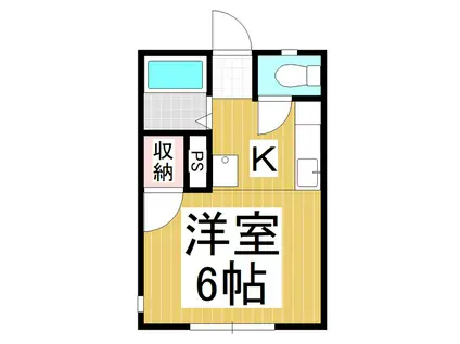 北長野ハウジング(1K/2階)の間取り写真