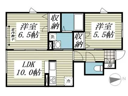 カーサクレールII(2LDK/1階)の間取り写真