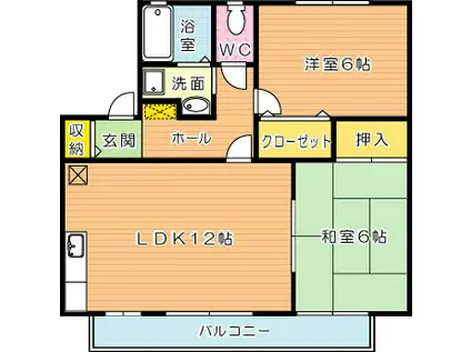 セジュール相坂 A棟(2LDK/2階)の間取り写真