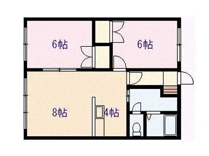 イーグルハイツ(2LDK/2階)の間取り写真