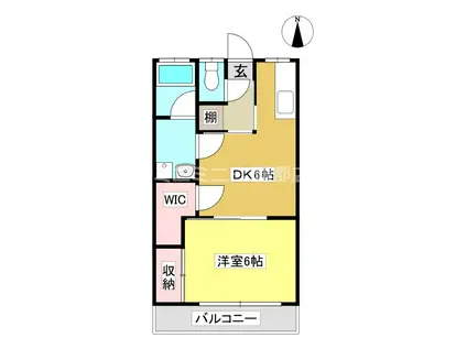 マルワアパート(1DK/1階)の間取り写真