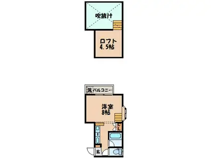 スカイコート錦(ワンルーム/1階)の間取り写真