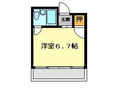 ルート19徳川(1K/7階)の間取り写真
