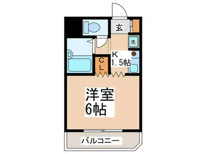 グリーンハイム矢沢(1K/3階)の間取り写真