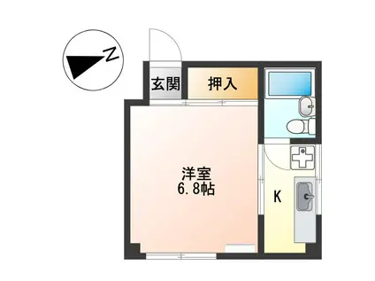 清橋荘(1K/1階)の間取り写真