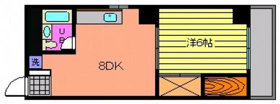 清水フォワードビル(1DK/3階)の間取り写真