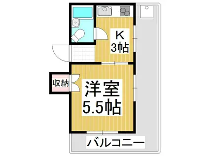 成和ハイツ(1K/3階)の間取り写真
