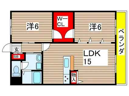 シティハイツ武庫之荘(2LDK/6階)の間取り写真