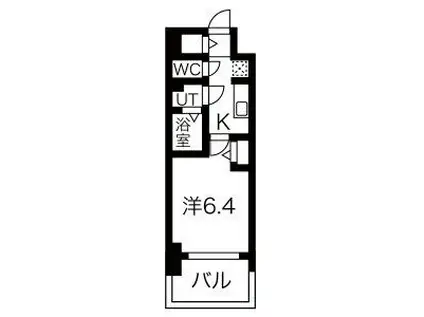 メイクス名駅南II(1K/13階)の間取り写真