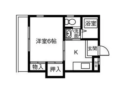 高蔵寺マンション(1DK/4階)の間取り写真