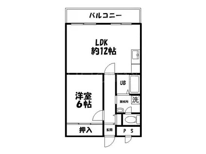 ハイツアオキ第12(1LDK/4階)の間取り写真