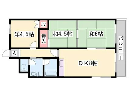 ムサシノハイツ(3DK/2階)の間取り写真